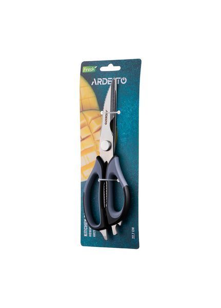 Ножиці кухонні Ardesto Fresh 22,7 см сірий+чорний AR2123BG AR2123BG фото